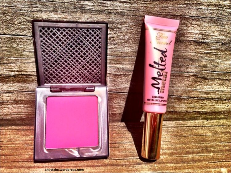 Urban Decay Afterglow Blush & Too Faced Melted Metal Lipstick