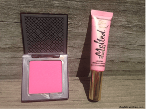 Urban Decay Afterglow Blush & Too Faced Melted Metal Lipstick
